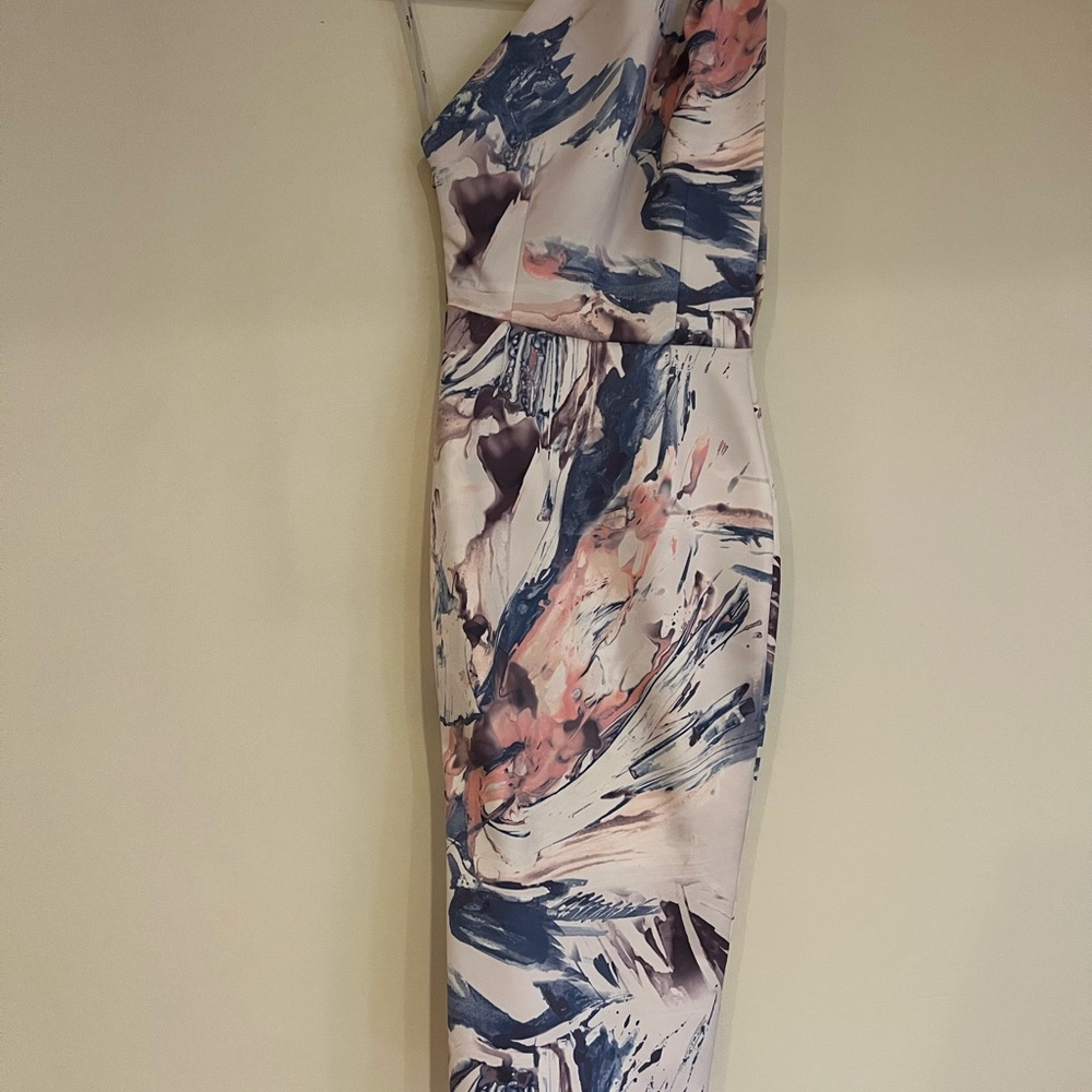 ASOS Abstract Print One-Shoulder Dress - Picture 5 of 7